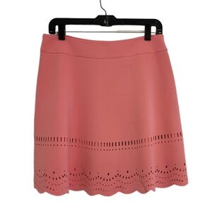2/$18Loft A-Line Flare Mini Skater Skirt Salmon Coral Lasercut Scalloped